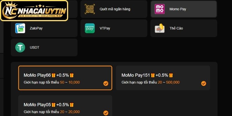 Dùng ví điện tử để thực hiện nạp tiền