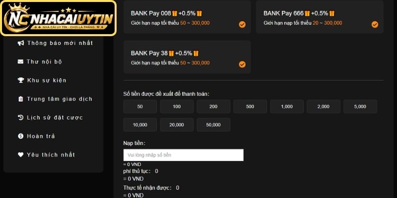 Hướng dẫn cách thức nạp tiền 23WIN bằng ngân hàng