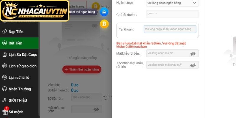 Hướng dẫn rút tiền nhà cái qua các bước