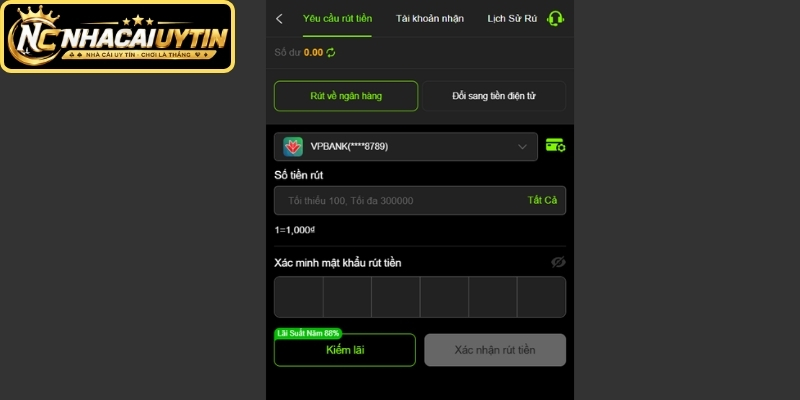 Hướng dẫn thực hiện thao tác rút tiền đơn giản