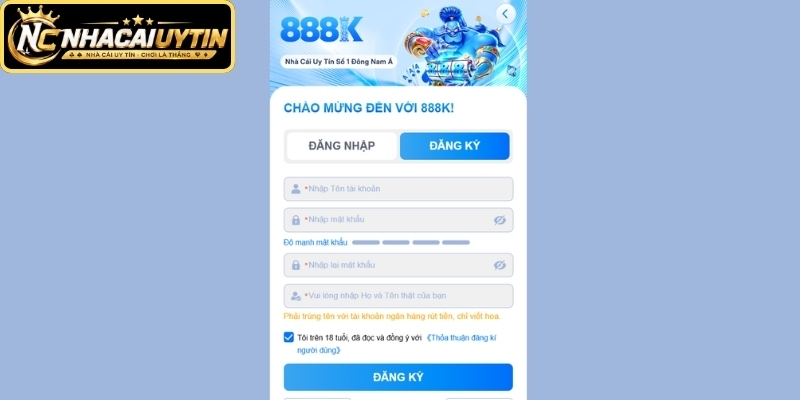 Thao tác khởi tạo tài khoản mới an toàn